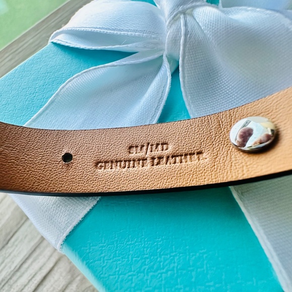 Return To Tiffany & Co Narrow Yellow Leather Bracelet, S/M, Silver - Picture 7 of 9
